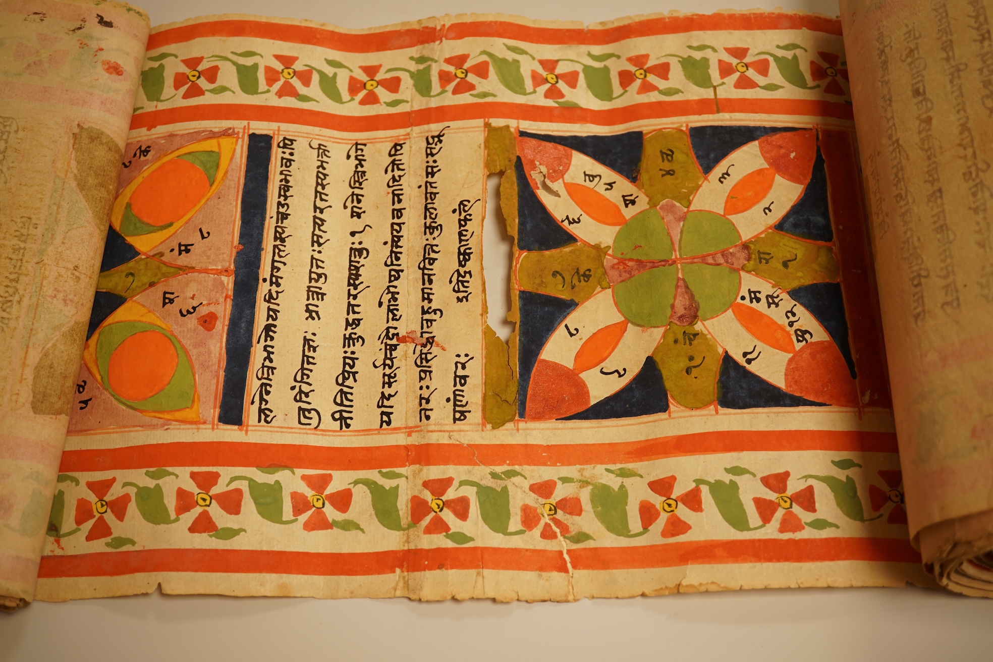 A collection of 18th/19th century Sanskrit and Hindi scroll documents